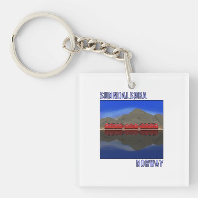 Sunndalsora Norway Scandinavian Key Ring (Front)