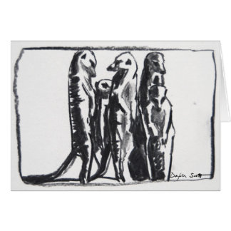 Sunning meerkats - Card