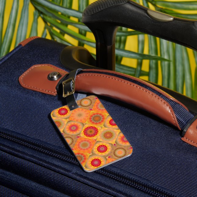 Sunny Abstract Floral Design Luggage Tag (Front Insitu 1)
