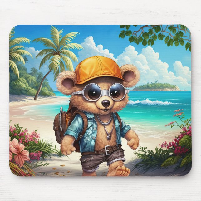 Sunny Adventures with Beachy Bear - Ready for Fun Mouse Mat (Front)
