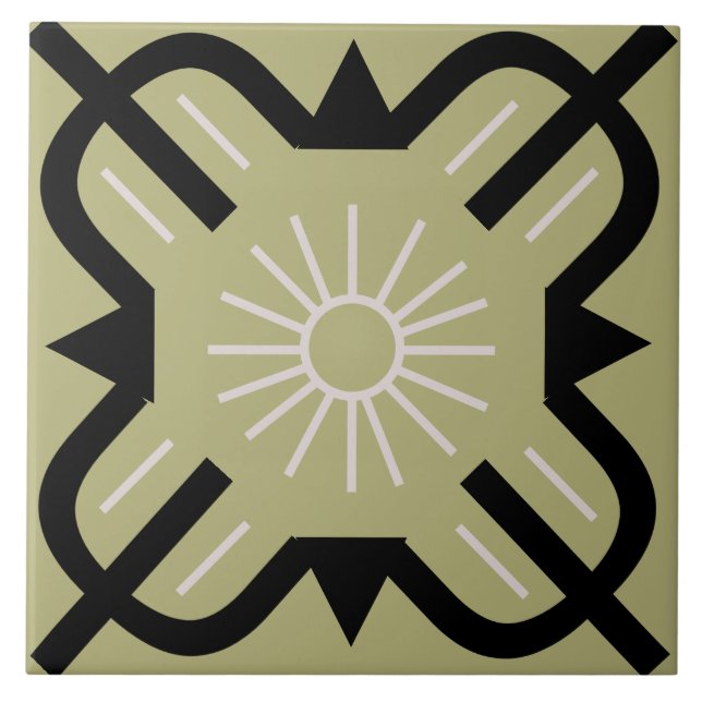 Sunny Art deco pattern Tile (Front)