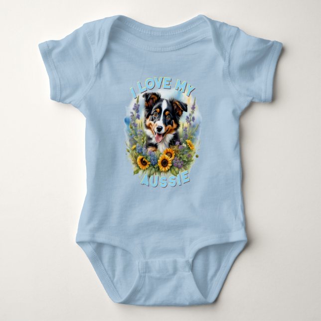 Sunny Aussie Meadow - Customisable Baby Bodysuit (Front)