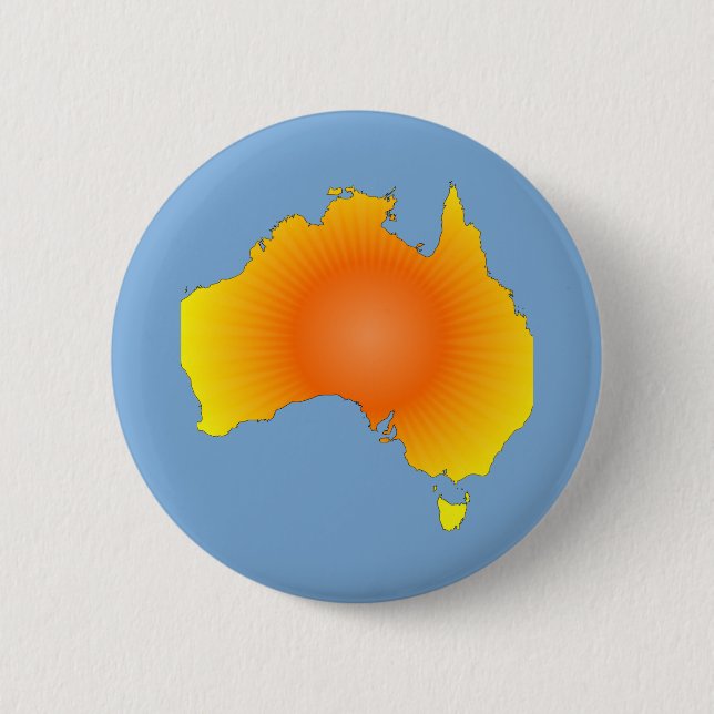 Sunny Australia Map 6 Cm Round Badge (Front)