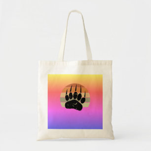 Sunny Australia Map Bear With Retro Sunset Tote Bag