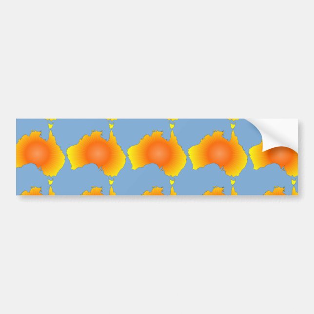 Sunny Australia Map Bumper Sticker (Front)