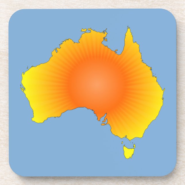 Sunny Australia Map Coaster (Front)