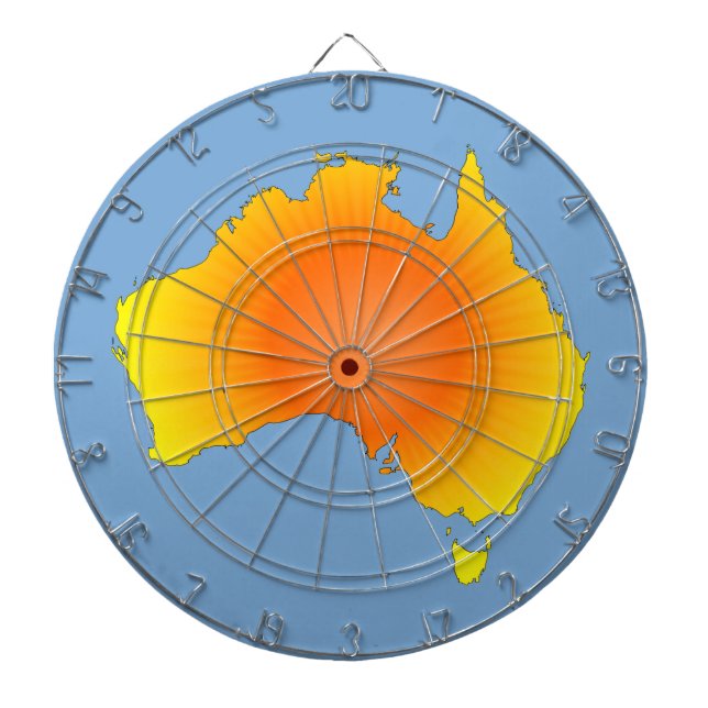 Sunny Australia Map Dartboard (Front)