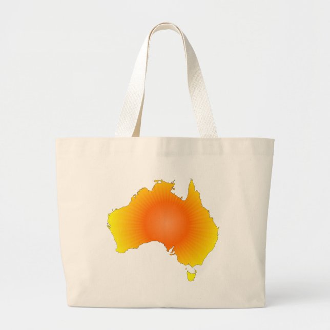 Sunny Australia Map Large Tote Bag (Front)