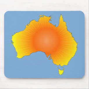 Sunny Australia Map Mouse Mat