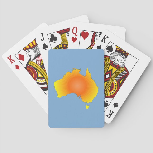 Sunny Australia Map Playing Cards (Back)