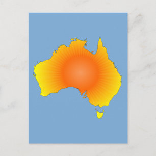 Sunny Australia Map Postcard