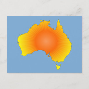 Sunny Australia Map Postcard