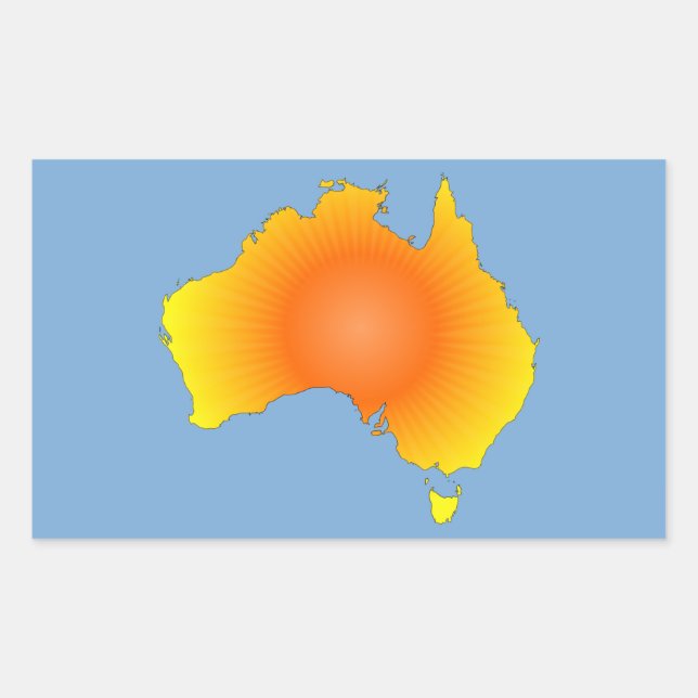 Sunny Australia Map Rectangular Sticker (Front)