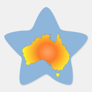Sunny Australia Map Star Sticker