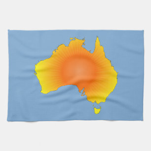 Sunny Australia Map Tea Towel