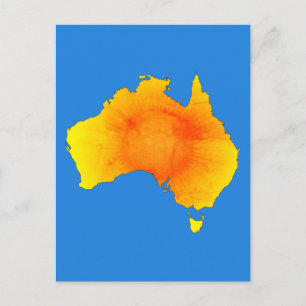 Sunny Australia Map Vintage Style Postcard