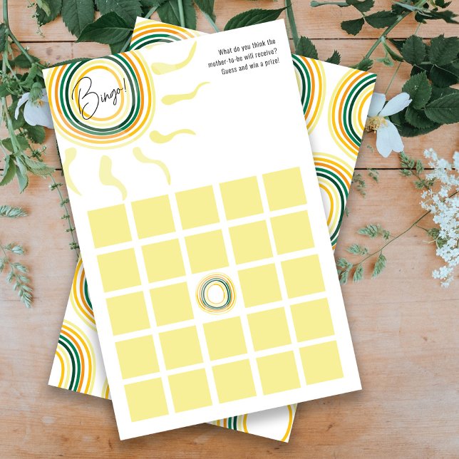 Sunny baby shower game Bingo (Creator Uploaded)