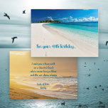 Sunny Beach Birthday Wishes Flat Greeting Card<br><div class="desc">Birthday card for a friend. Send wishes for some sunshine and warmth on a special birthday. Beach scenes on both sides of this flat card also have text to customise. Sample wording is about a peaceful walk on a deserted beach, where the sun shines always. Send to anyone who needs...</div>