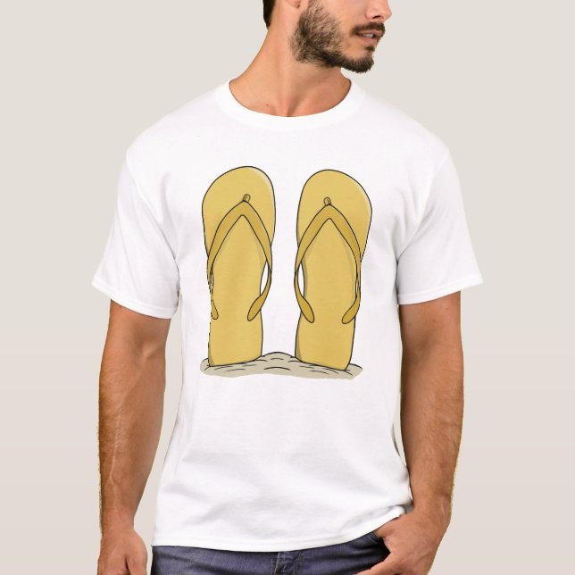 Sunny Beach Flip Flops T-Shirt (Front)