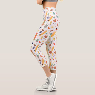 Sunny Beach Fun Pattern Capri Leggings