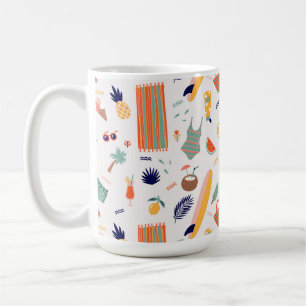 Sunny Beach Fun Pattern Coffee Mug