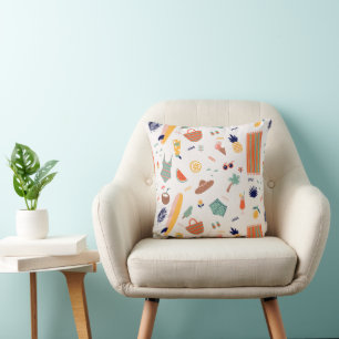 Sunny Beach Fun Pattern Cushion