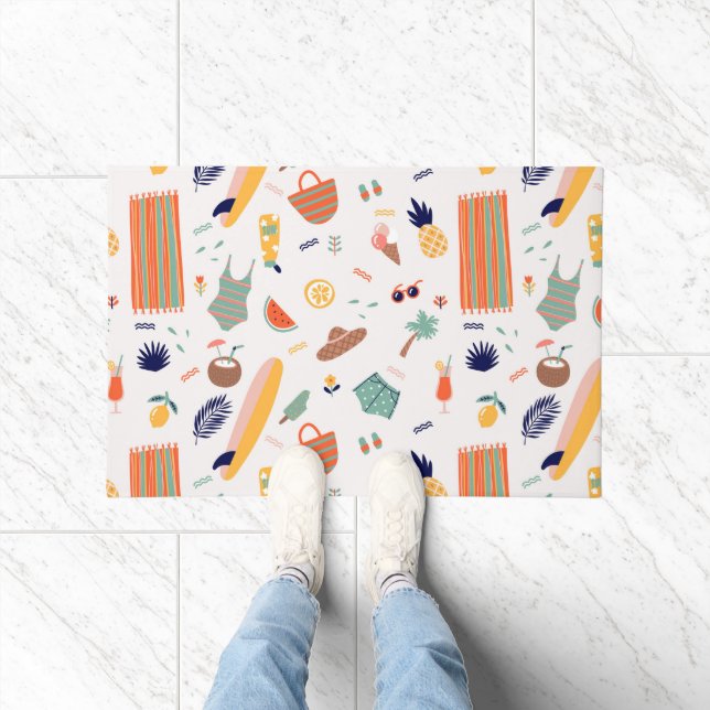 Sunny Beach Fun Pattern Doormat (Indoor)