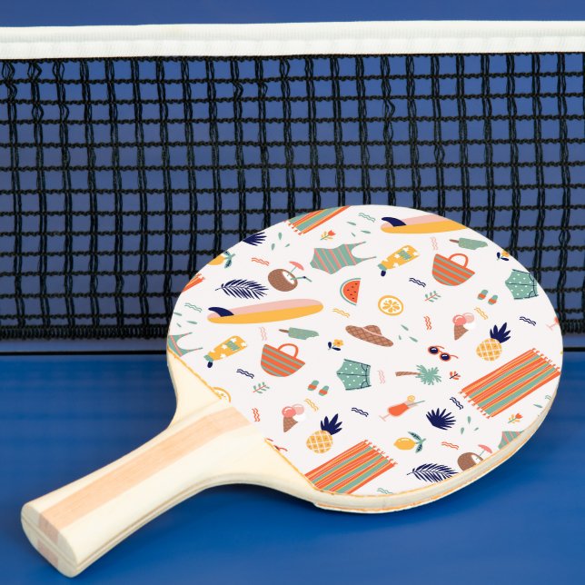 Sunny Beach Fun Pattern Ping Pong Paddle (Insitu)