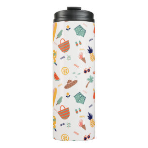 Sunny Beach Fun Pattern Thermal Tumbler