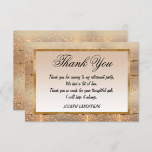 Sunny Beach & Gold Confetti Retirement Thanks Card