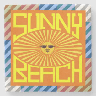 Sunny Beach Modern Art Stone Coaster
