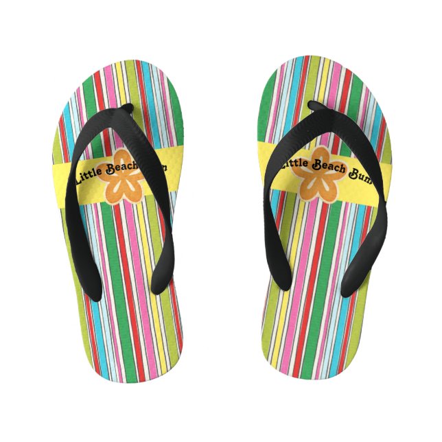 Sunny Beach Stripes Kid's Flip Flops (Footbed)