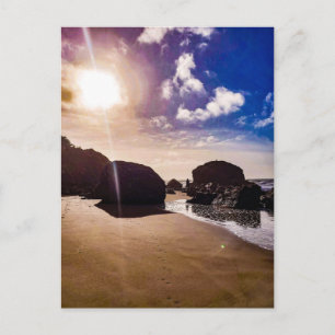 Sunny Beach with Rocks Postcard