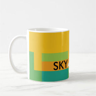 Sunny Blocks Yellow Green Coffee Mug