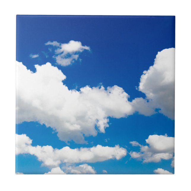 Sunny blue sky with white clouds tile (Front)