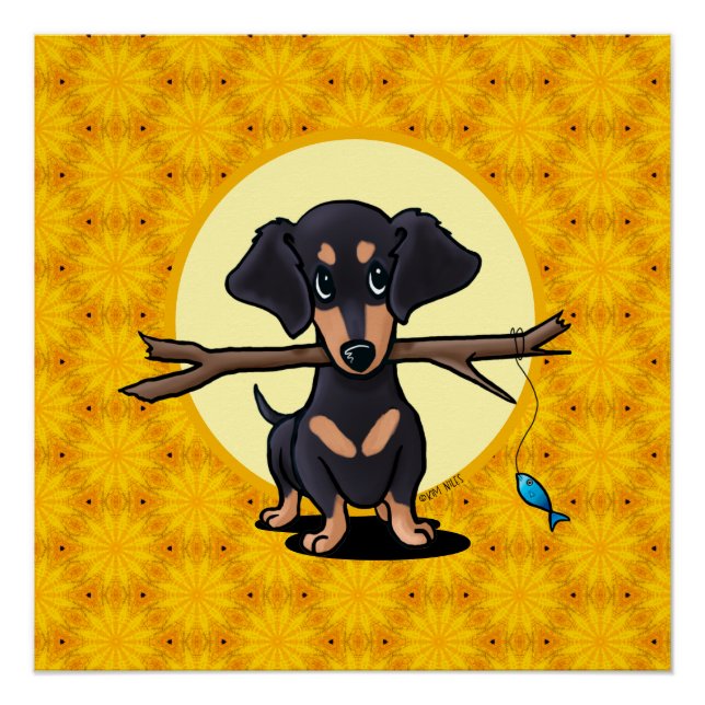 Sunny Boho Dachshund Dog Poster (Front)
