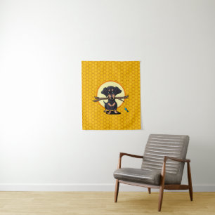 Sunny Boho Dachshund Dog Tapestry
