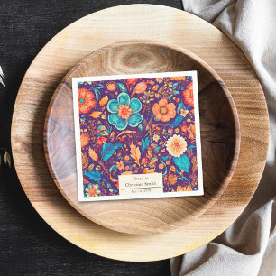 Sunny Botanical Festive Floral Retirement Party Napkin