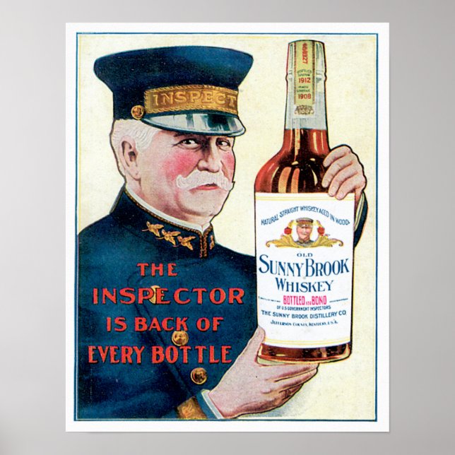 Sunny Brook Whiskey Vintage Drink Ad Art Poster (Front)