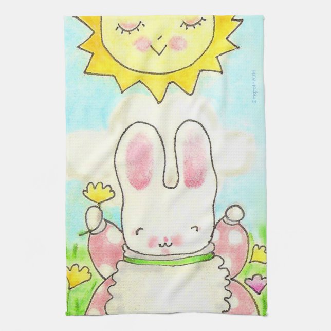 Sunny Bunny Tea Towel (Vertical)