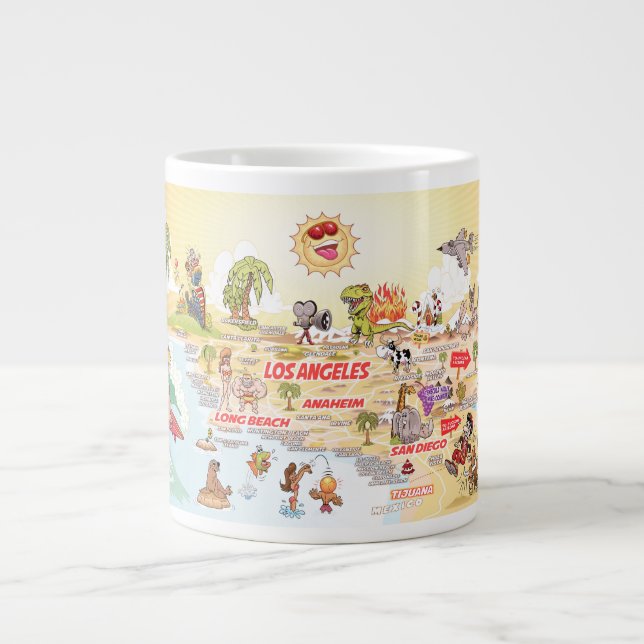Sunny California Beach Paradise Jumbo Mug (Front)