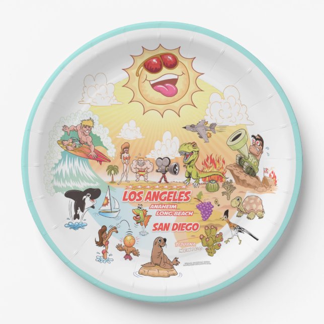 Sunny California Beach Plate (Front)