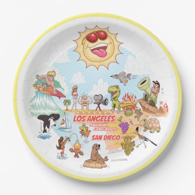 Sunny California Beach Plate (Front)
