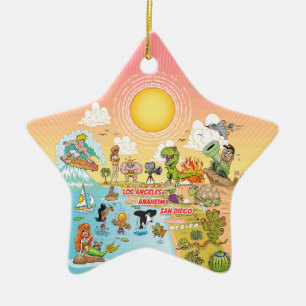 Sunny California Ceramic Tree Decoration