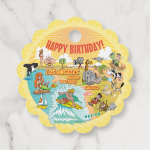 Sunny California Happy Birthday Favour Tags