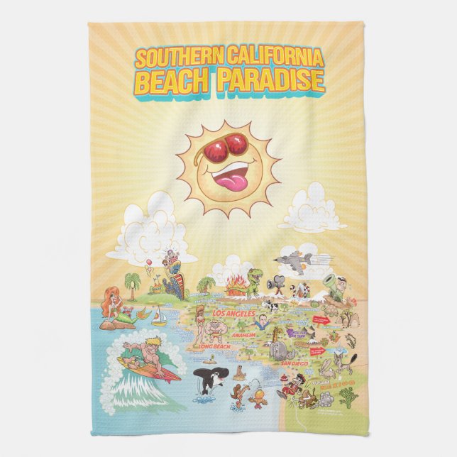 Sunny California Kitchen Towel (Vertical)