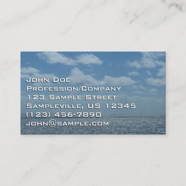 Sunny Caribbean Sea Blue Ocean Business Card (Front)