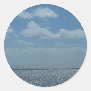 Sunny Caribbean Sea Blue Ocean Classic Round Sticker