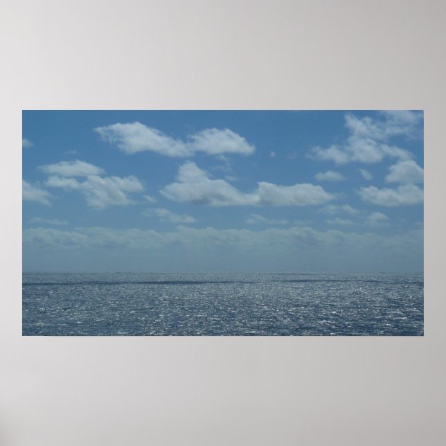 Sunny Caribbean Sea Blue Ocean Poster (Front)