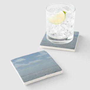 Sunny Caribbean Sea Blue Ocean Stone Coaster